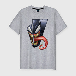 Футболка slim-fit Venom with tongue sticking out, цвет: меланж