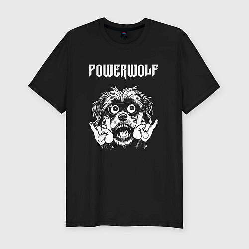 Мужская slim-футболка Powerwolf rock dog / Черный – фото 1