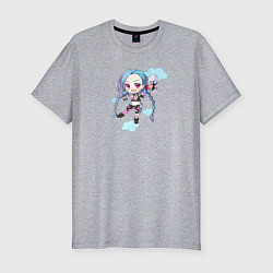 Футболка slim-fit Chibi Jinx, цвет: меланж