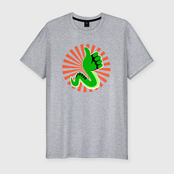 Футболка slim-fit Змея на позитиве, цвет: меланж