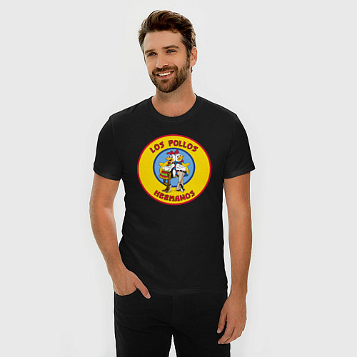 Мужская slim-футболка Los Pollos hermanos Breaking bad / Черный – фото 3