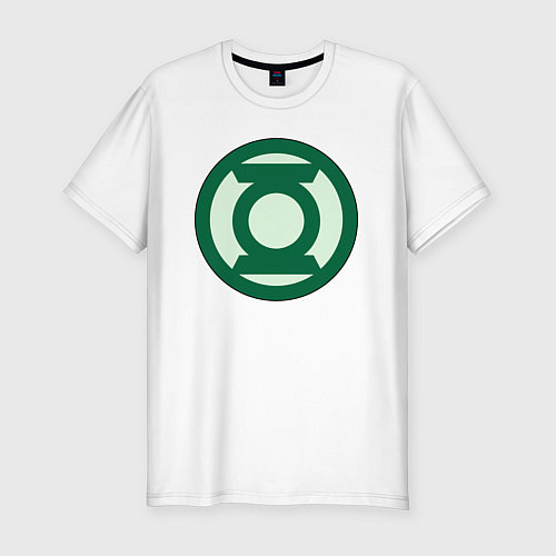 Мужская slim-футболка Green lantern logo / Белый – фото 1
