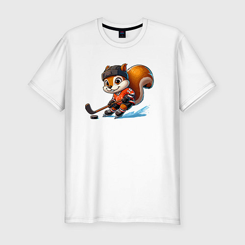 Мужская slim-футболка Squirrel cub is the forward of the New Jersey devi / Белый – фото 1