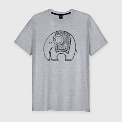 Футболка slim-fit Забавный слоник, цвет: меланж