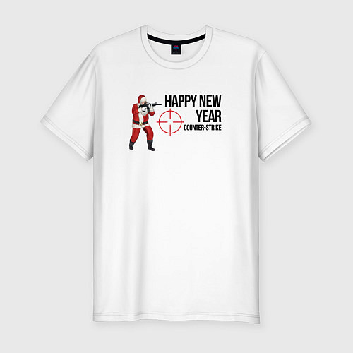 Мужская slim-футболка Counter Strike - Santa Claus / Белый – фото 1