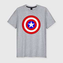 Мужская slim-футболка Captain America logo