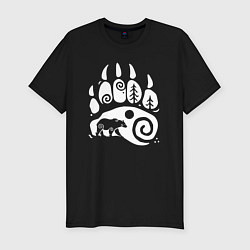 Футболка slim-fit След Велеса - медведь, цвет: черный