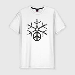Футболка slim-fit Снежный мир, цвет: белый