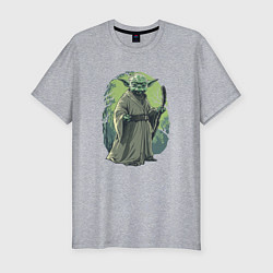 Футболка slim-fit Йода - Звездные войны, цвет: меланж