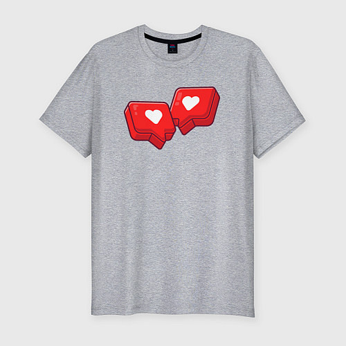 Мужская slim-футболка Love like / Меланж – фото 1