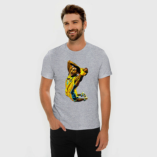 Мужская slim-футболка Kobe Bryant dunk / Меланж – фото 3