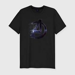 Футболка slim-fit Мстители лого рассеивается, цвет: черный