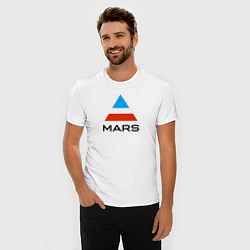 Футболка slim-fit Сине-красный логотип 30 Seconds to Mars, цвет: белый — фото 2