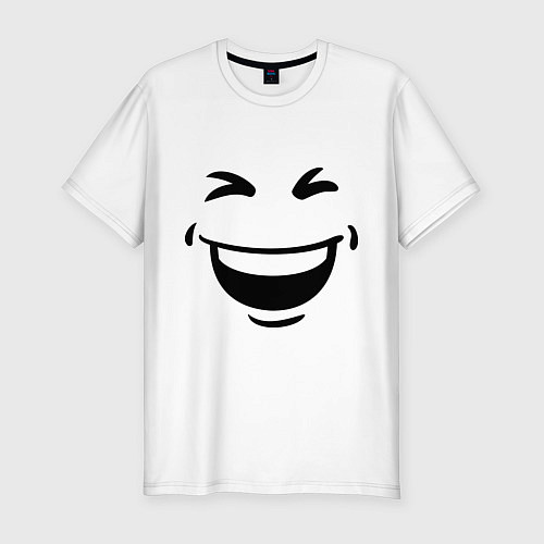 Мужская slim-футболка Генератор смеха / Белый – фото 1