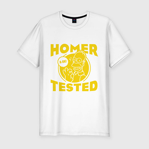 Мужская slim-футболка Homer tested / Белый – фото 1