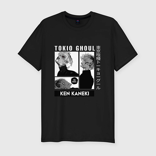 Мужская slim-футболка Токийский Гуль Kaneki Ken / Черный – фото 1