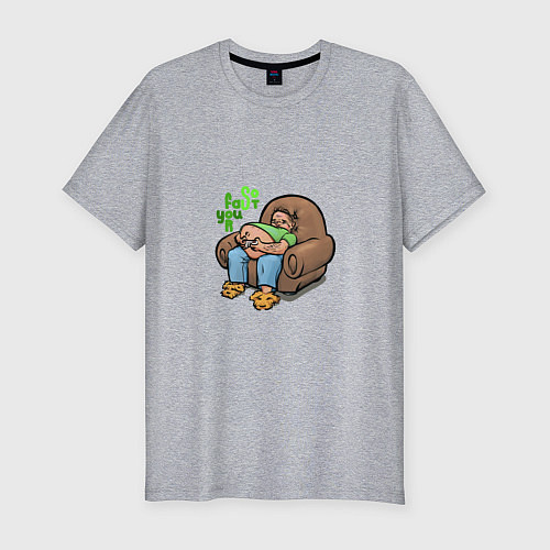 Мужская slim-футболка Слишком быстрый для тебя / Меланж – фото 1