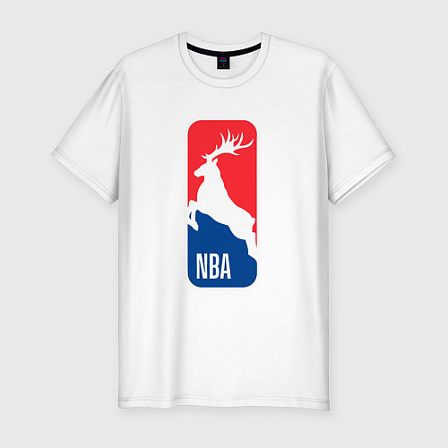 Мужская slim-футболка NBA Bucks / Белый – фото 1