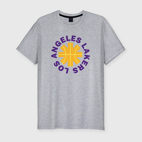 Мужская slim-футболка LA Lakers team / Меланж – фото 1