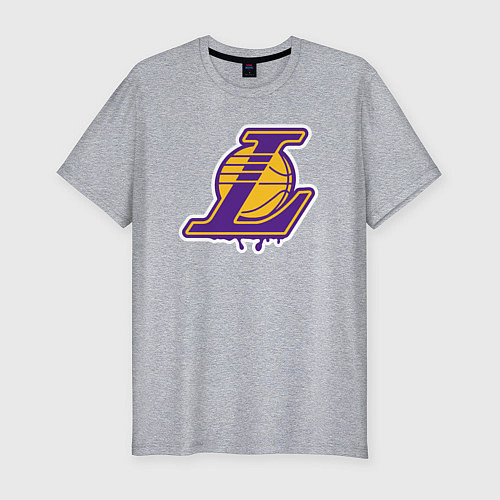 Мужская slim-футболка Lakers team / Меланж – фото 1