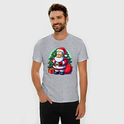 Футболка slim-fit Santa Simpson - ai art, цвет: меланж — фото 2