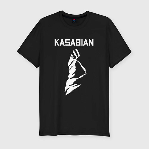 Мужская slim-футболка Kasabian - logo / Черный – фото 1