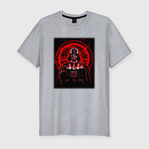 Мужская slim-футболка Звезда смерти Дарт Вейдер / Меланж – фото 1