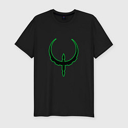Футболка slim-fit Чёрно-зелёный знак quake, цвет: черный