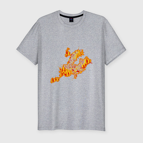 Мужская slim-футболка Новокузнецк / Меланж – фото 1