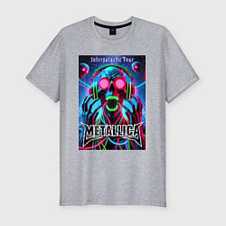 Футболка slim-fit Metallica - playbill of the intergalactic tour, цвет: меланж