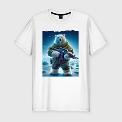 Футболка slim-fit Polar bear - special forces, цвет: белый