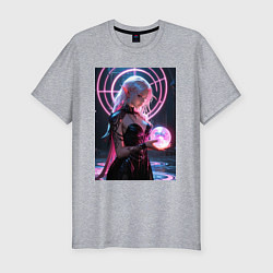 Мужская slim-футболка Эльфийка с магической сферой