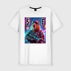 Футболка slim-fit Capybara soldier - special forces, цвет: белый