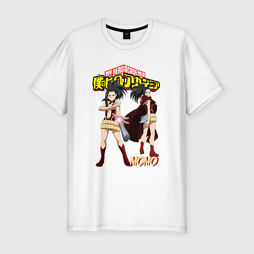Мужская slim-футболка Моя геройская академия Момо / Белый – фото 1