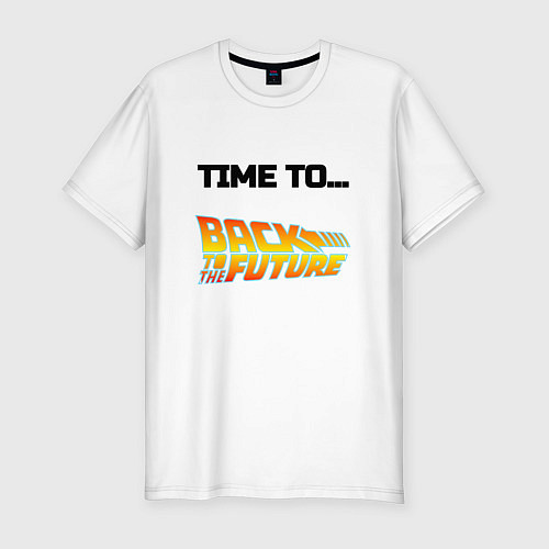 Мужская slim-футболка Time to back to the future / Белый – фото 1