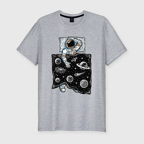 Мужская slim-футболка Космический сон / Меланж – фото 1