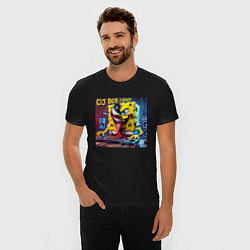 Футболка slim-fit DJ Bob-Venom - ai art fantasy, цвет: черный — фото 2