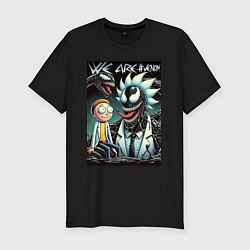 Футболка slim-fit Morty and Rick - meme we are Venom, цвет: черный