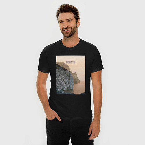 Мужская slim-футболка Горная душа / Черный – фото 3