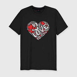 Футболка slim-fit Love is - text drawing, цвет: черный
