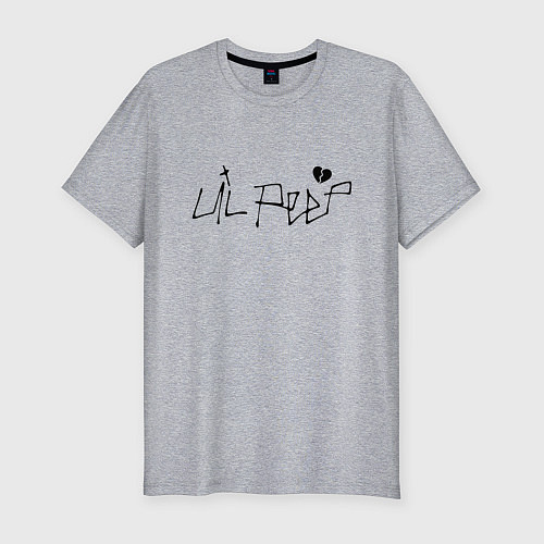 Мужская slim-футболка Lil Peep playlist bill / Меланж – фото 1