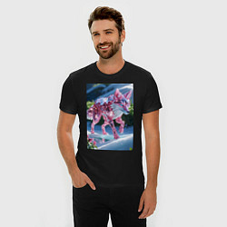Футболка slim-fit Кристальный волк на снегу, цвет: черный — фото 2