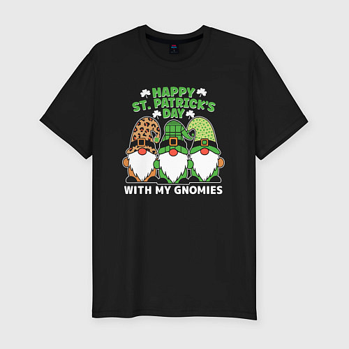 Мужская slim-футболка Happy St Patricks day - dwarves / Черный – фото 1