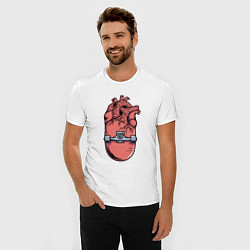 Футболка slim-fit Скейт в сердце, цвет: белый — фото 2