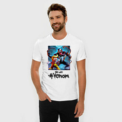 Футболка slim-fit Donald Trump and Venom - meme, цвет: белый — фото 2