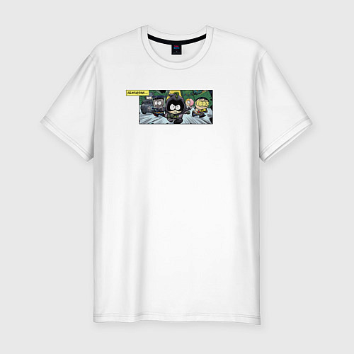 Мужская slim-футболка Герои арт Южный парк / Белый – фото 1