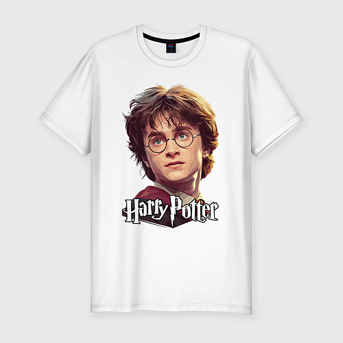 Мужская slim-футболка Harry Potter wizard / Белый – фото 1