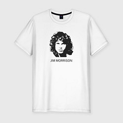 Футболка slim-fit Jim Morrison rock legend, цвет: белый