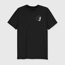 Футболка slim-fit Кусь коты, цвет: черный