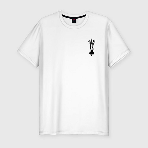 Мужская slim-футболка Король Крести - для пары / Белый – фото 1